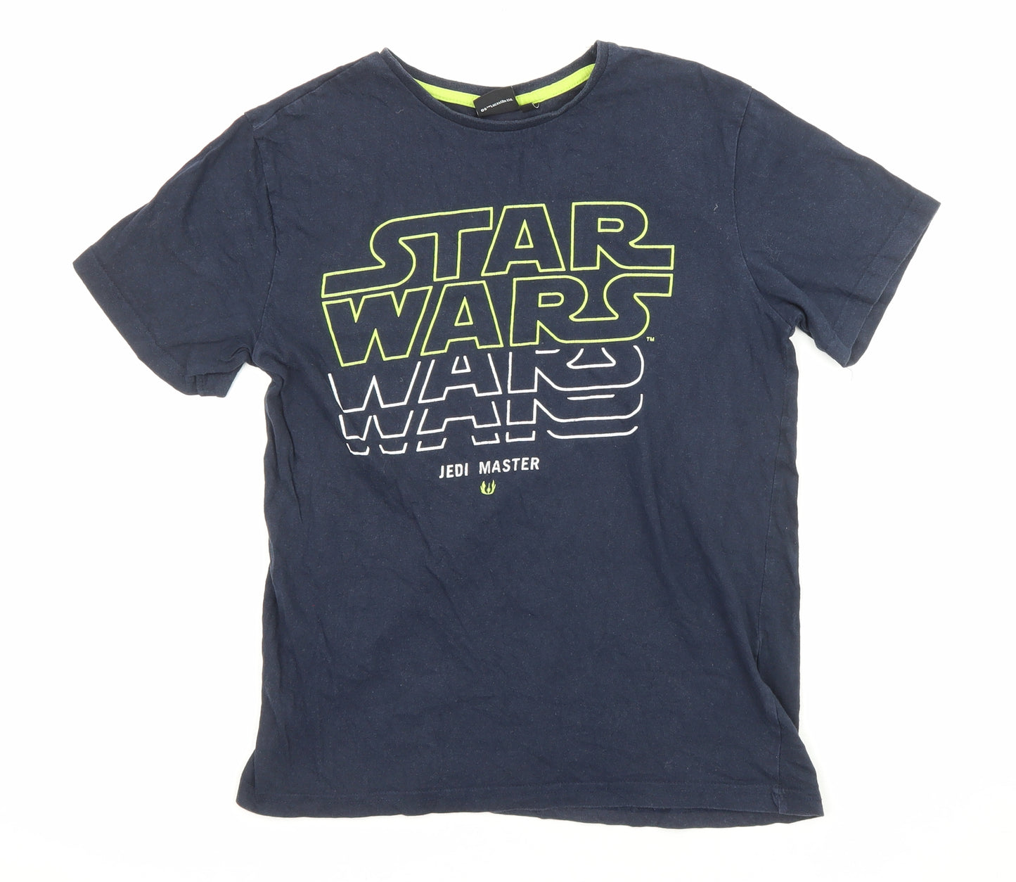 Star Wars Boys Black Cotton Basic T-Shirt Size 12-13 Years Round Neck Pullover