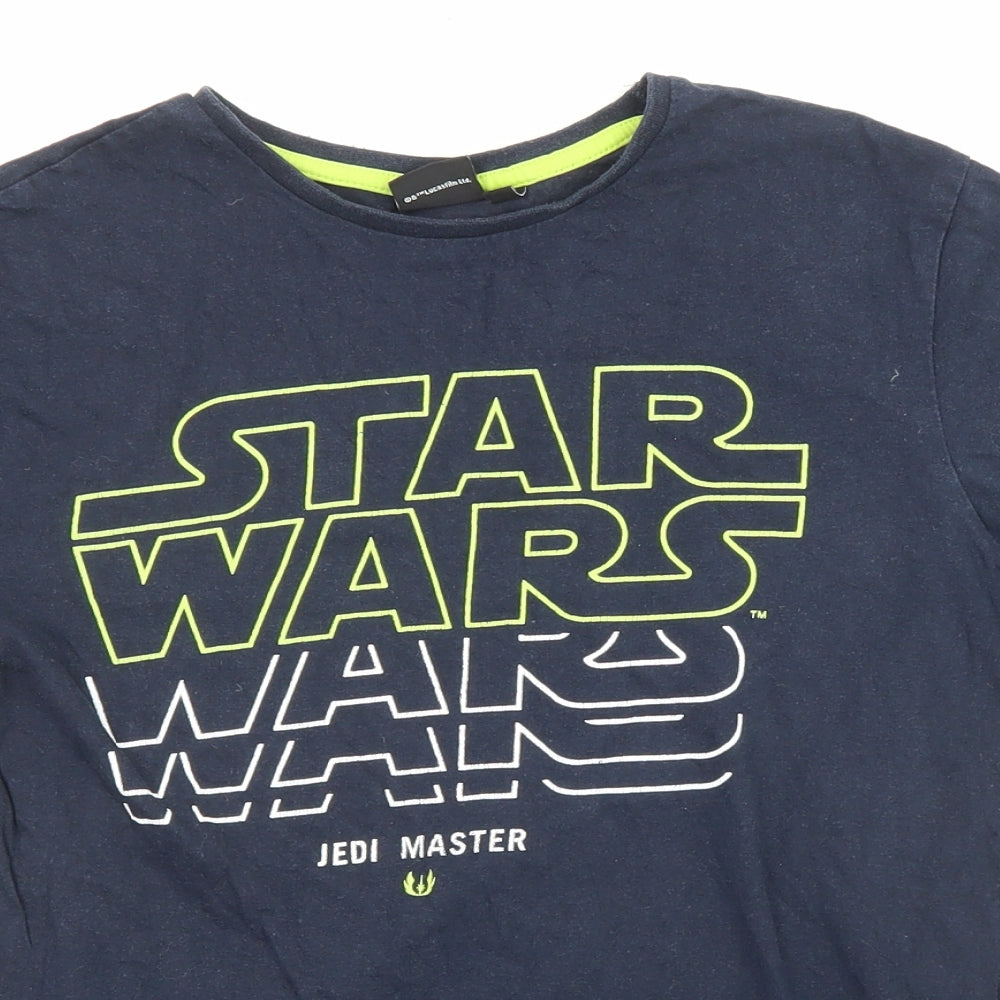 Star Wars Boys Black Cotton Basic T-Shirt Size 12-13 Years Round Neck Pullover