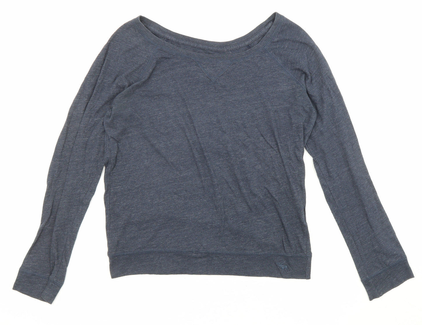 Abercrombie & Fitch Girls Blue Polyester Basic T-Shirt Size XL Boat Neck Pullover