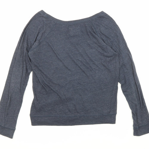 Abercrombie & Fitch Girls Blue Polyester Basic T-Shirt Size XL Boat Neck Pullover