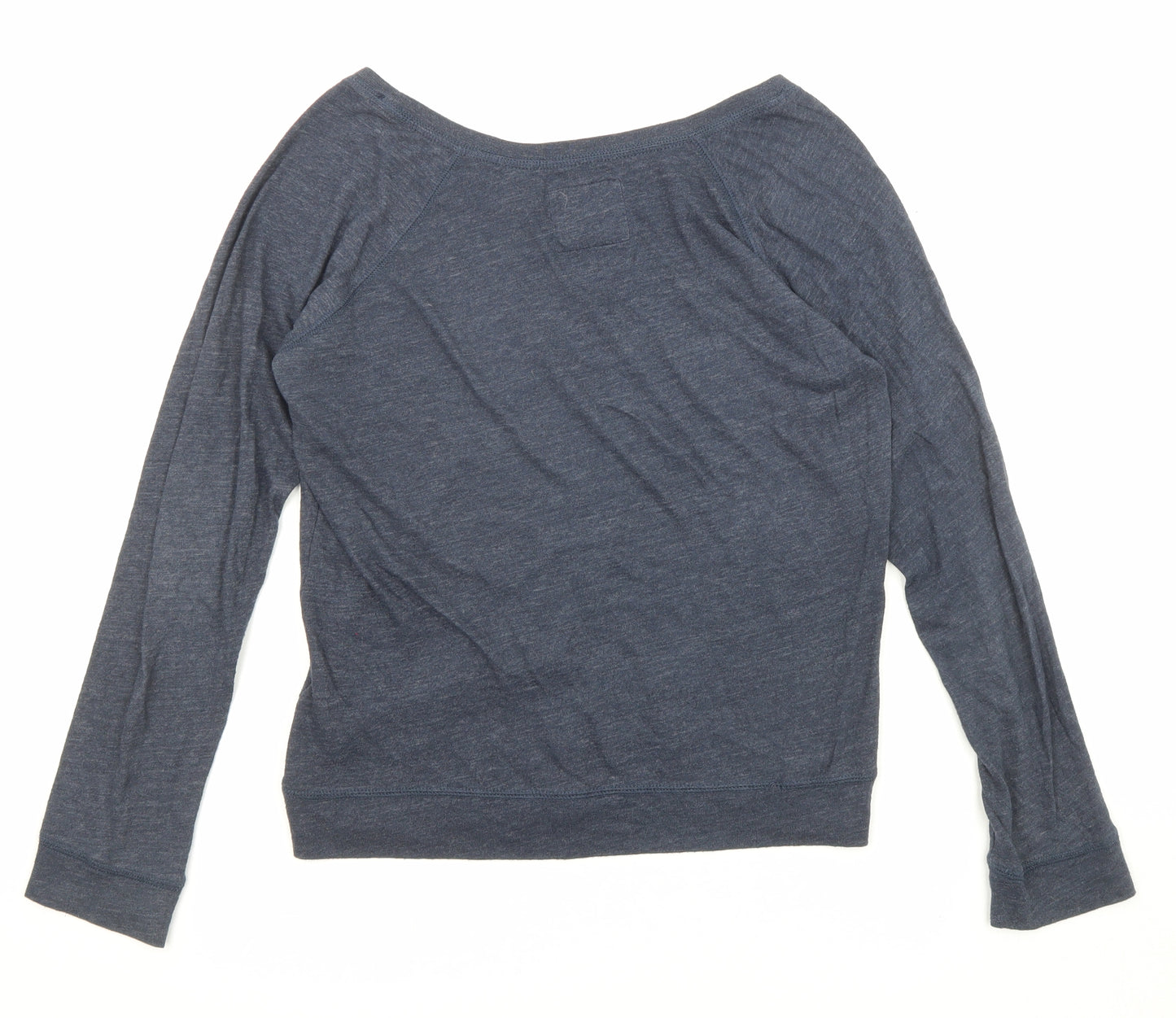 Abercrombie & Fitch Girls Blue Polyester Basic T-Shirt Size XL Boat Neck Pullover