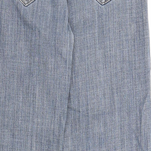 NEXT Womens Blue Cotton Straight Jeans Size 16 L27 in Regular Zip - Pockets