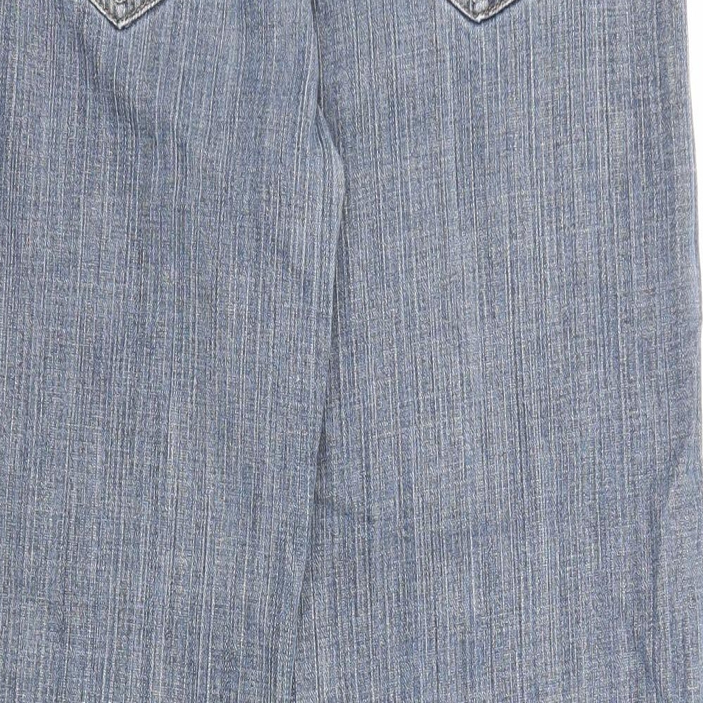 NEXT Womens Blue Cotton Straight Jeans Size 16 L27 in Regular Zip - Pockets