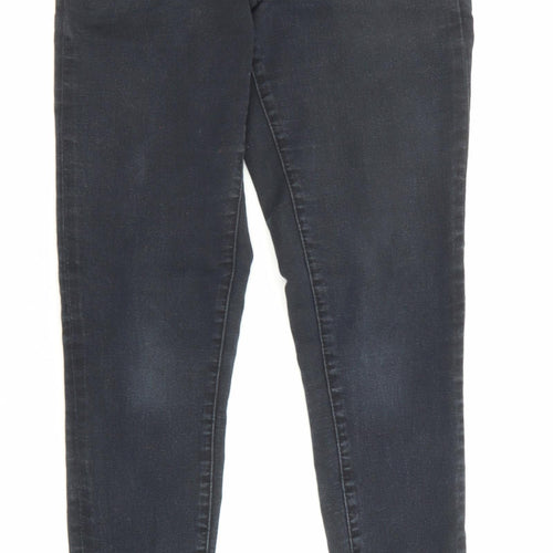 Warehouse Womens Black Cotton Skinny Jeans Size 10 L28 in Regular Zip - Pockets