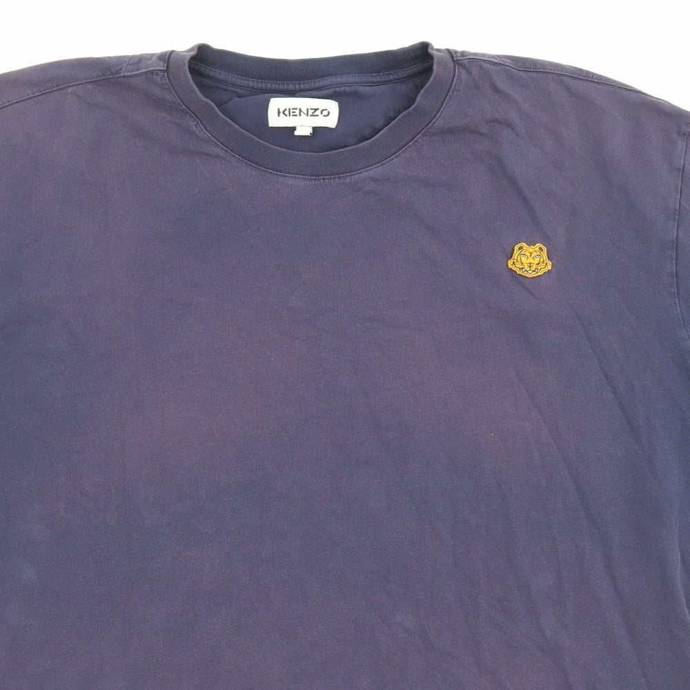 KENZO Mens Blue Cotton T-Shirt Size 3XL Round Neck