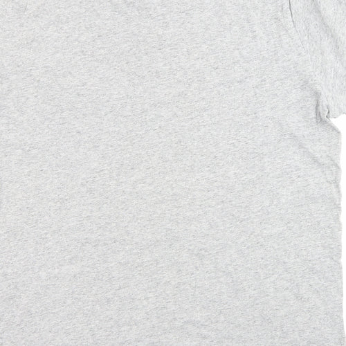 H&M Mens Grey Cotton T-Shirt Size L Crew Neck - Pocket