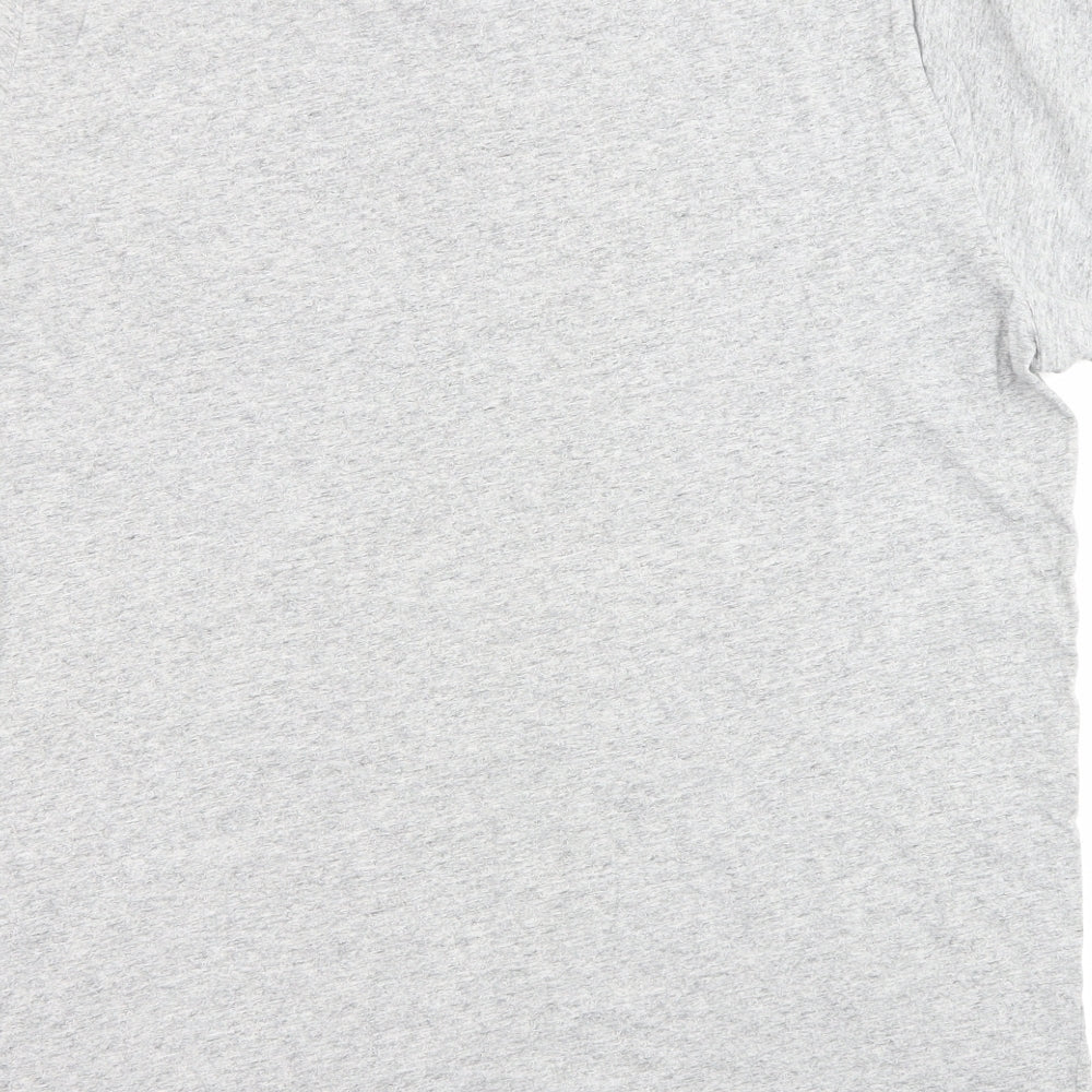 H&M Mens Grey Cotton T-Shirt Size L Crew Neck - Pocket