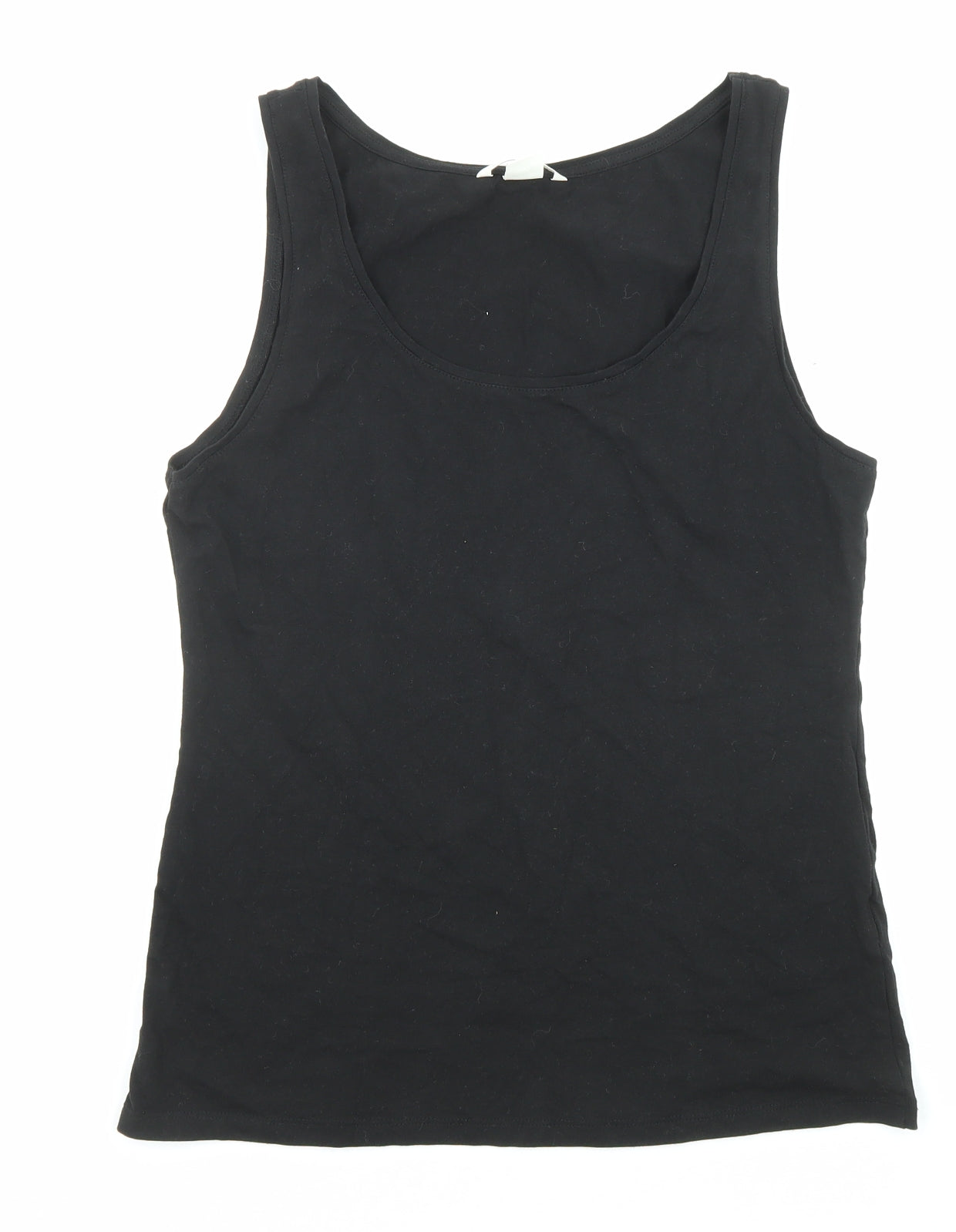 H&M Womens Black Cotton Basic T-Shirt Size L Scoop Neck
