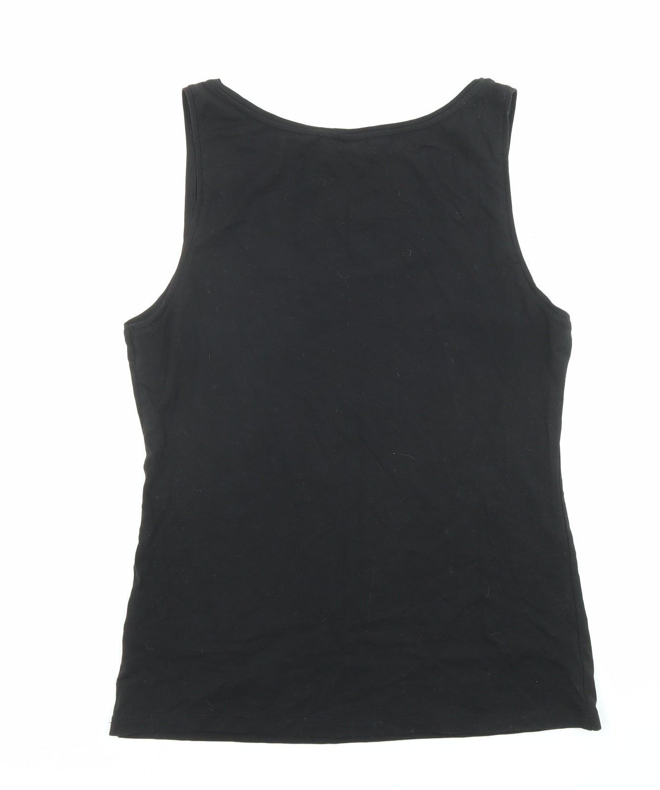 H&M Womens Black Cotton Basic T-Shirt Size L Scoop Neck