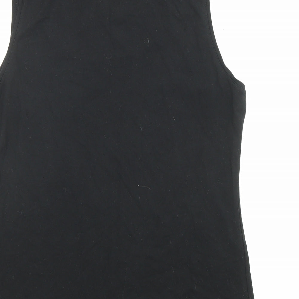 H&M Womens Black Cotton Basic T-Shirt Size L Scoop Neck