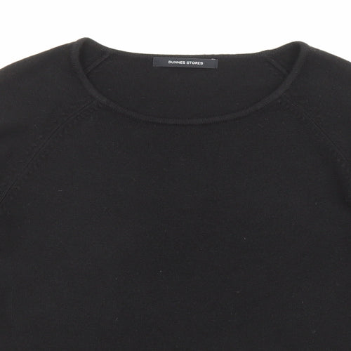Dunnes Stores Womens Black Scoop Neck Acrylic Pullover Jumper Size 16