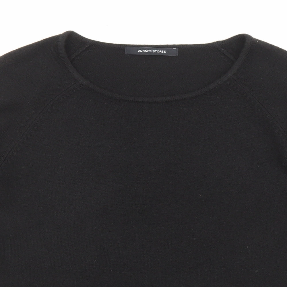 Dunnes Stores Womens Black Scoop Neck Acrylic Pullover Jumper Size 16