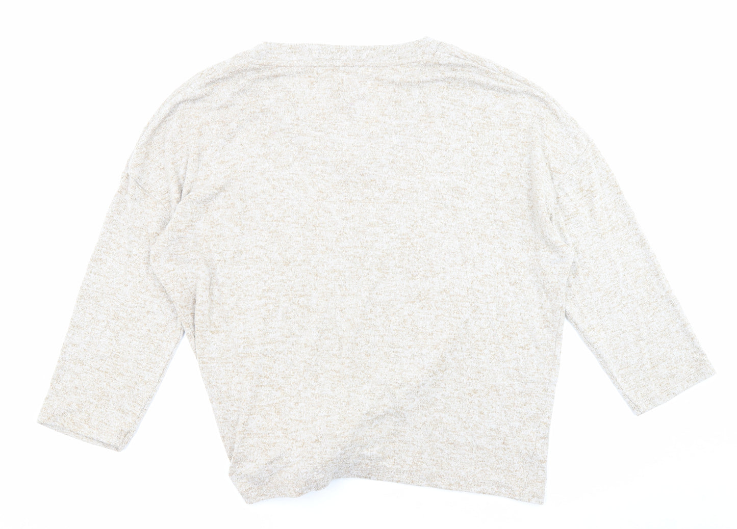 River Island Womens Beige V-Neck Polyester Pullover Jumper Size S