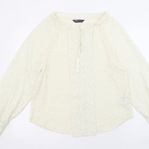 Marks and Spencer Womens Ivory Polyester Basic Blouse Size 6 Halter