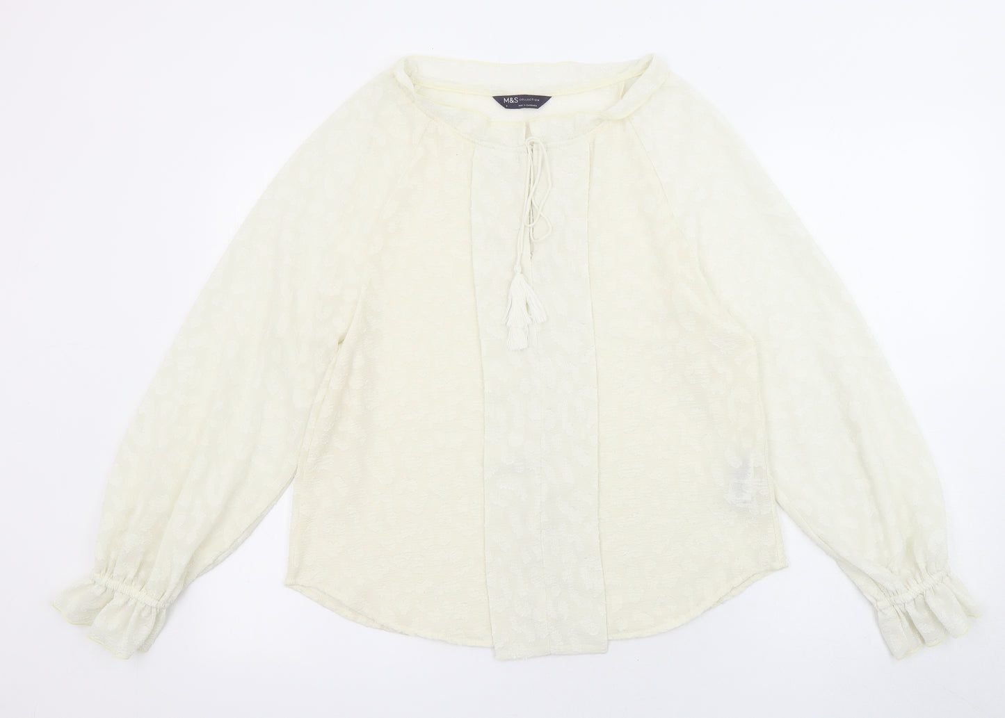 Marks and Spencer Womens Ivory Polyester Basic Blouse Size 6 Halter