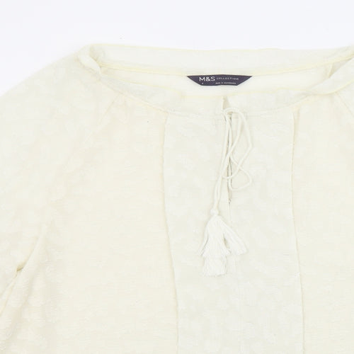 Marks and Spencer Womens Ivory Polyester Basic Blouse Size 6 Halter