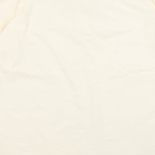 Topshop Womens Ivory Cotton Basic T-Shirt Size S V-Neck - Collared