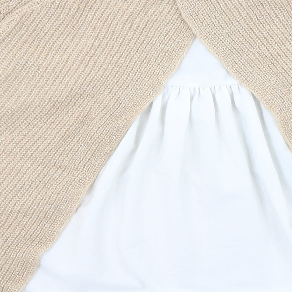 Marks and Spencer Womens Beige Round Neck Acrylic Pullover Jumper Size 8
