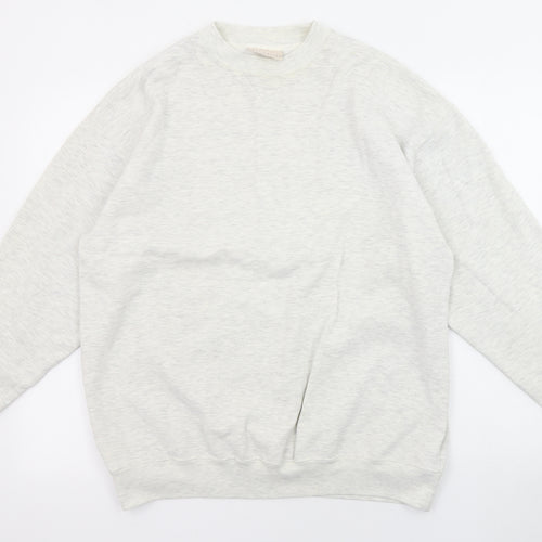 Best Basics Womens Grey Cotton Pullover Sweatshirt Size M Pullover