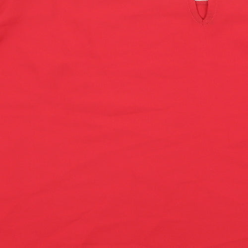 Marks and Spencer Womens Red Polyester Basic Blouse Size 20 Scoop Neck - Flared sleeves