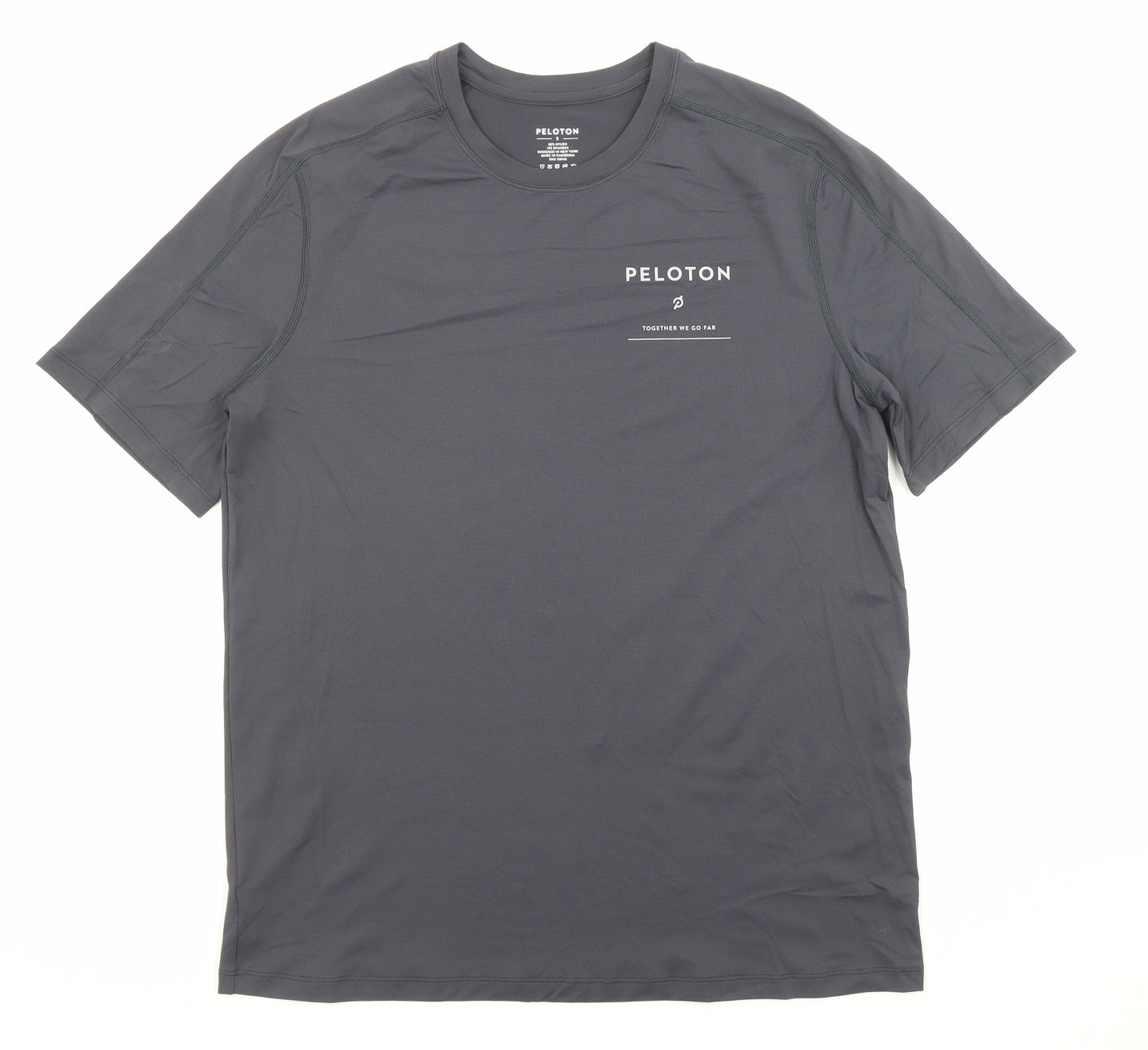 Peleton Mens Grey Nylon Jersey T-Shirt Size S Crew Neck Pullover