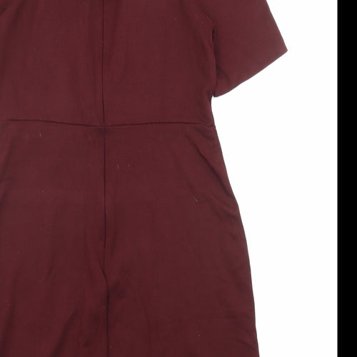 Warehouse Womens Red Viscose A-Line Size 10 Halter Zip