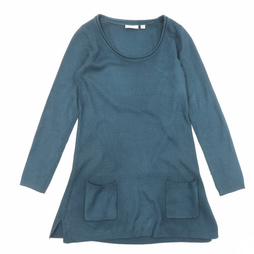 New Look Womens Black Acrylic A-Line Size 10 Scoop Neck Pullover