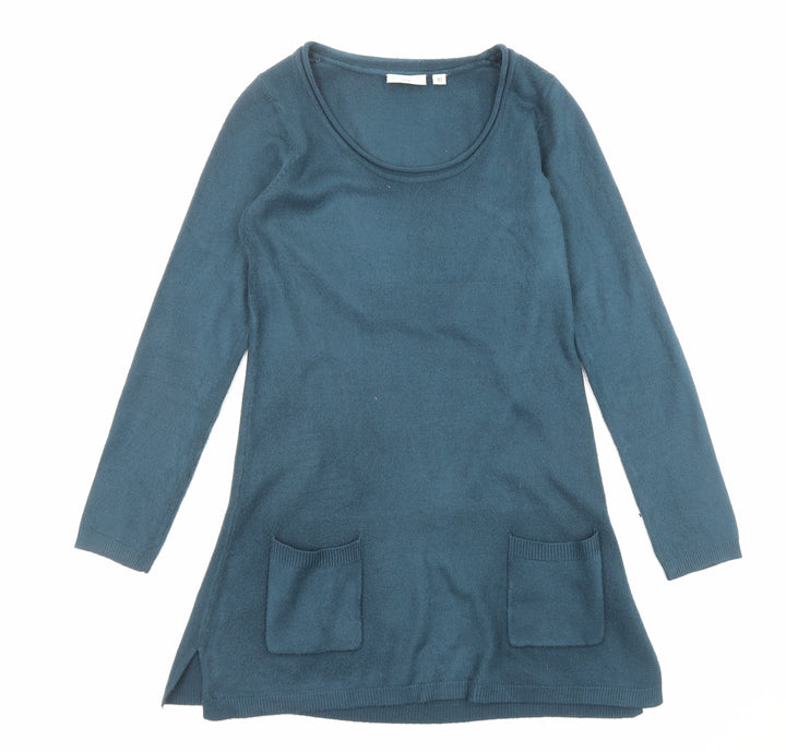 New Look Womens Black Acrylic A-Line Size 10 Scoop Neck Pullover