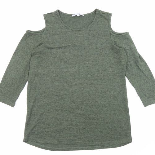 Christopher Fink Womens Green Crew Neck Acrylic Pullover Jumper Size M