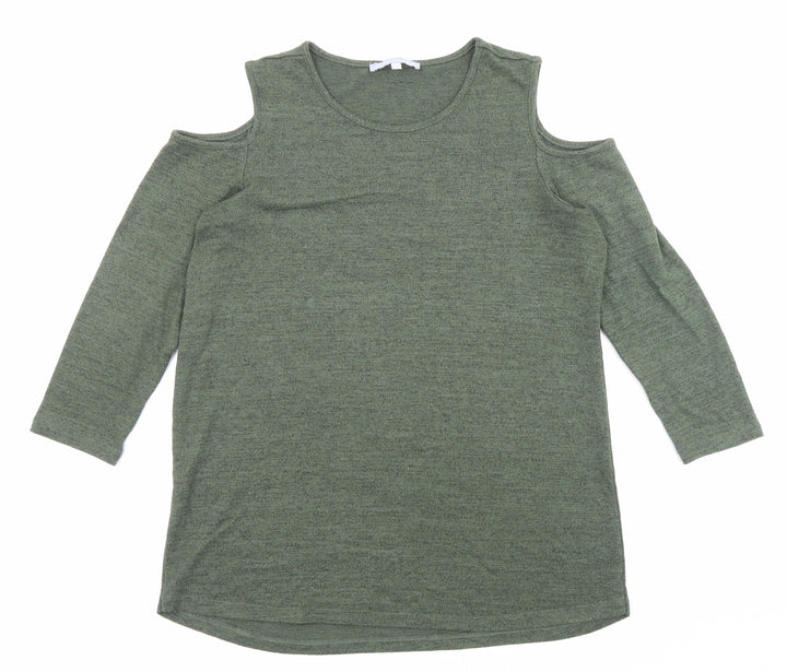 Christopher Fink Womens Green Crew Neck Acrylic Pullover Jumper Size M