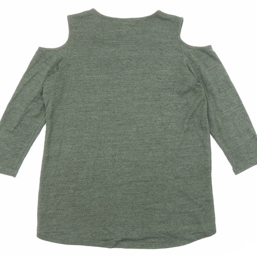 Christopher Fink Womens Green Crew Neck Acrylic Pullover Jumper Size M