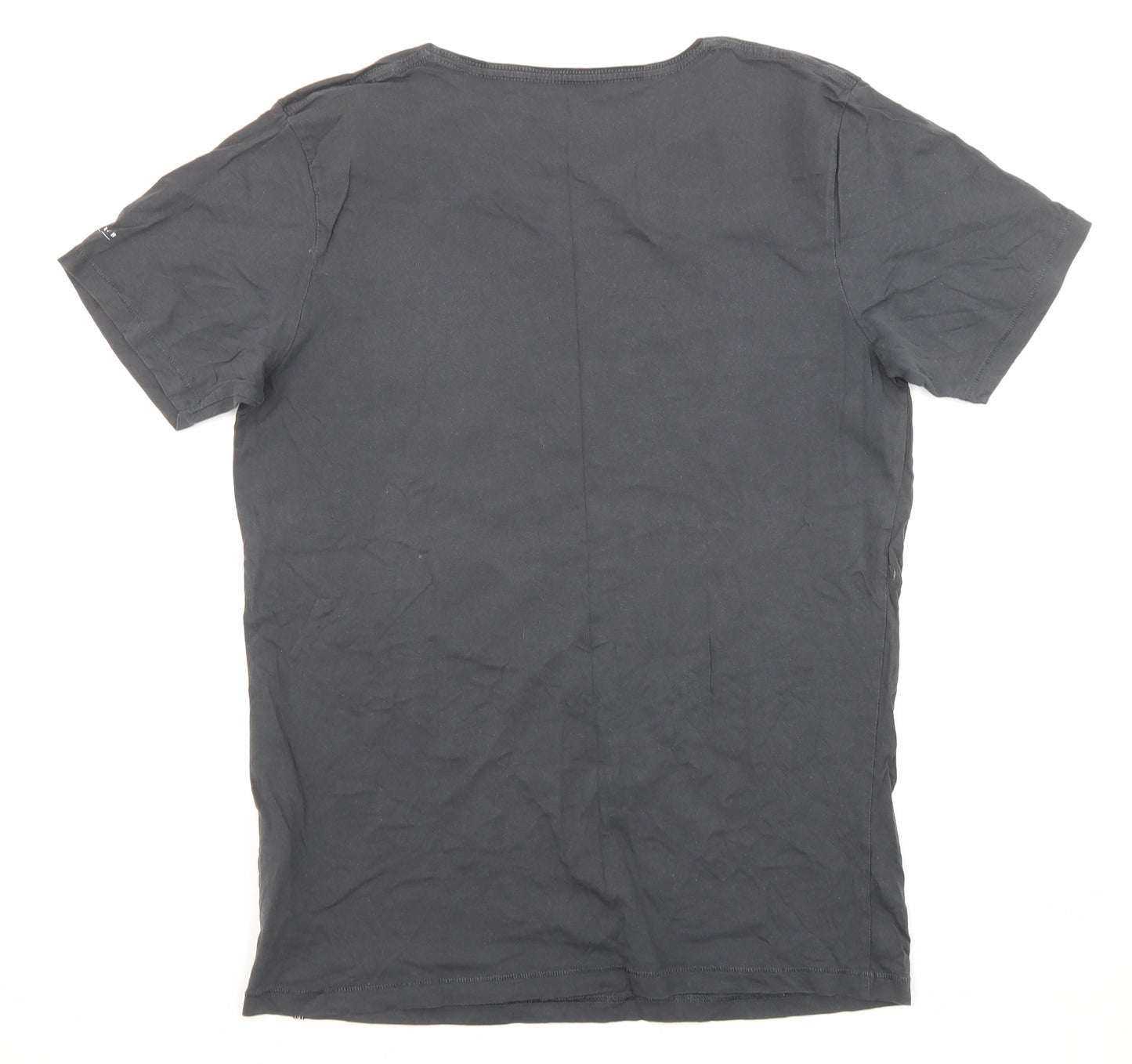 O'Neill Mens Grey Cotton T-Shirt Size L Crew Neck - Winky face
