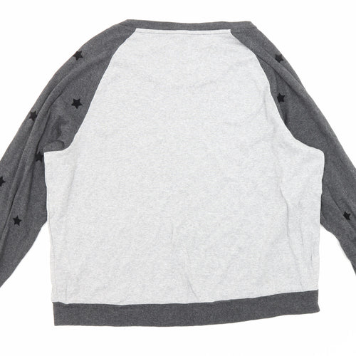 Hush Mens Grey Cotton Pullover Sweatshirt Size L - Stars