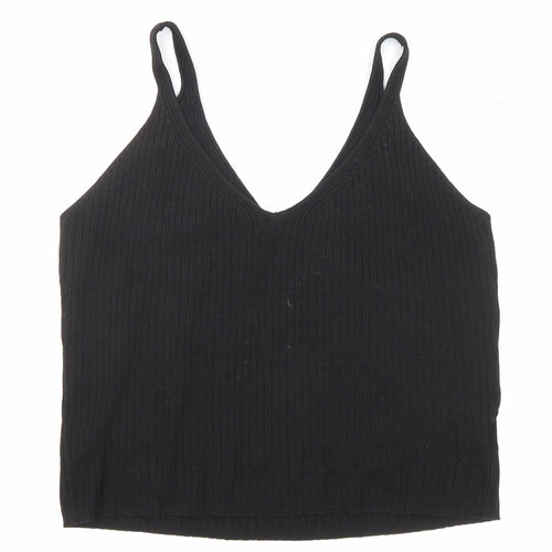 Divided by H&M Womens Black Viscose Camisole T-Shirt Size S Scoop Neck