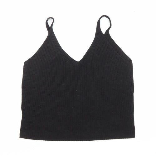 Divided by H&M Womens Black Viscose Camisole T-Shirt Size S Scoop Neck
