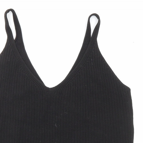 Divided by H&M Womens Black Viscose Camisole T-Shirt Size S Scoop Neck