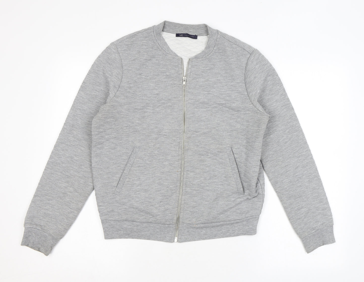 Marks and Spencer Womens Grey Jacket Size 12 Zip
