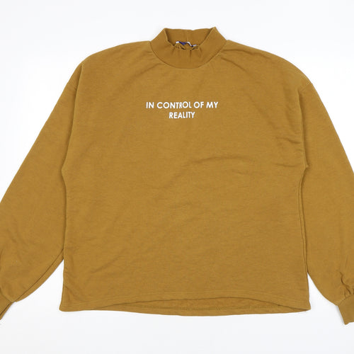 Zara Womens Yellow Cotton Pullover Sweatshirt Size L Pullover - In Control Of My Reality
