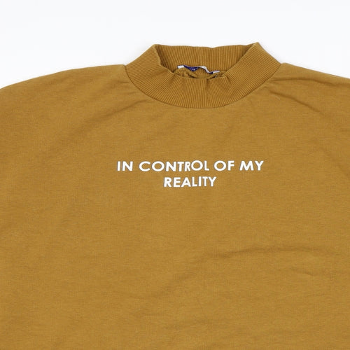 Zara Womens Yellow Cotton Pullover Sweatshirt Size L Pullover - In Control Of My Reality