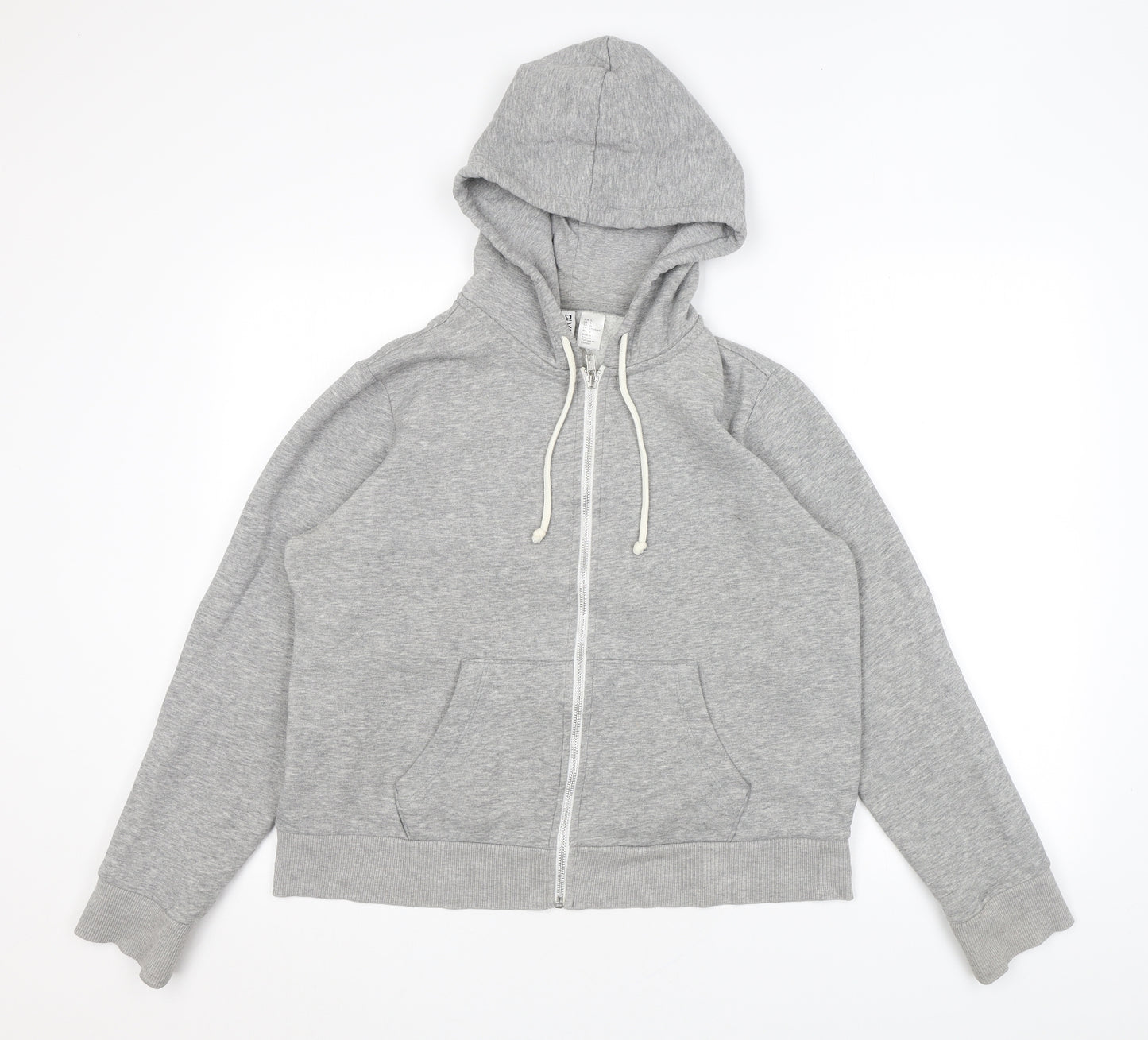 Divided by H&M Mens Grey Cotton Full Zip Hoodie Size L