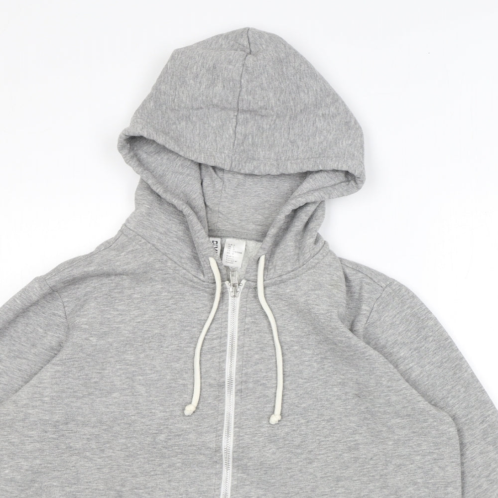 Divided by H&M Mens Grey Cotton Full Zip Hoodie Size L