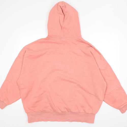 Reebok Womens Pink Cotton Pullover Hoodie Size L Pullover - Logo
