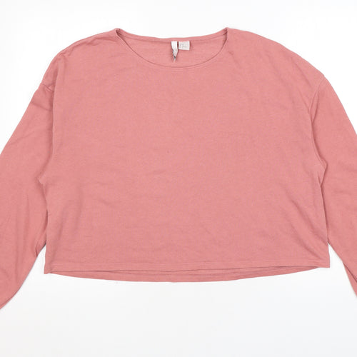 H&M Womens Pink Cotton Pullover Sweatshirt Size M Pullover