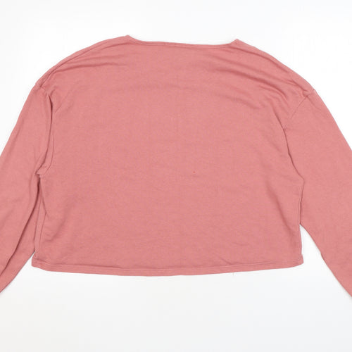 H&M Womens Pink Cotton Pullover Sweatshirt Size M Pullover