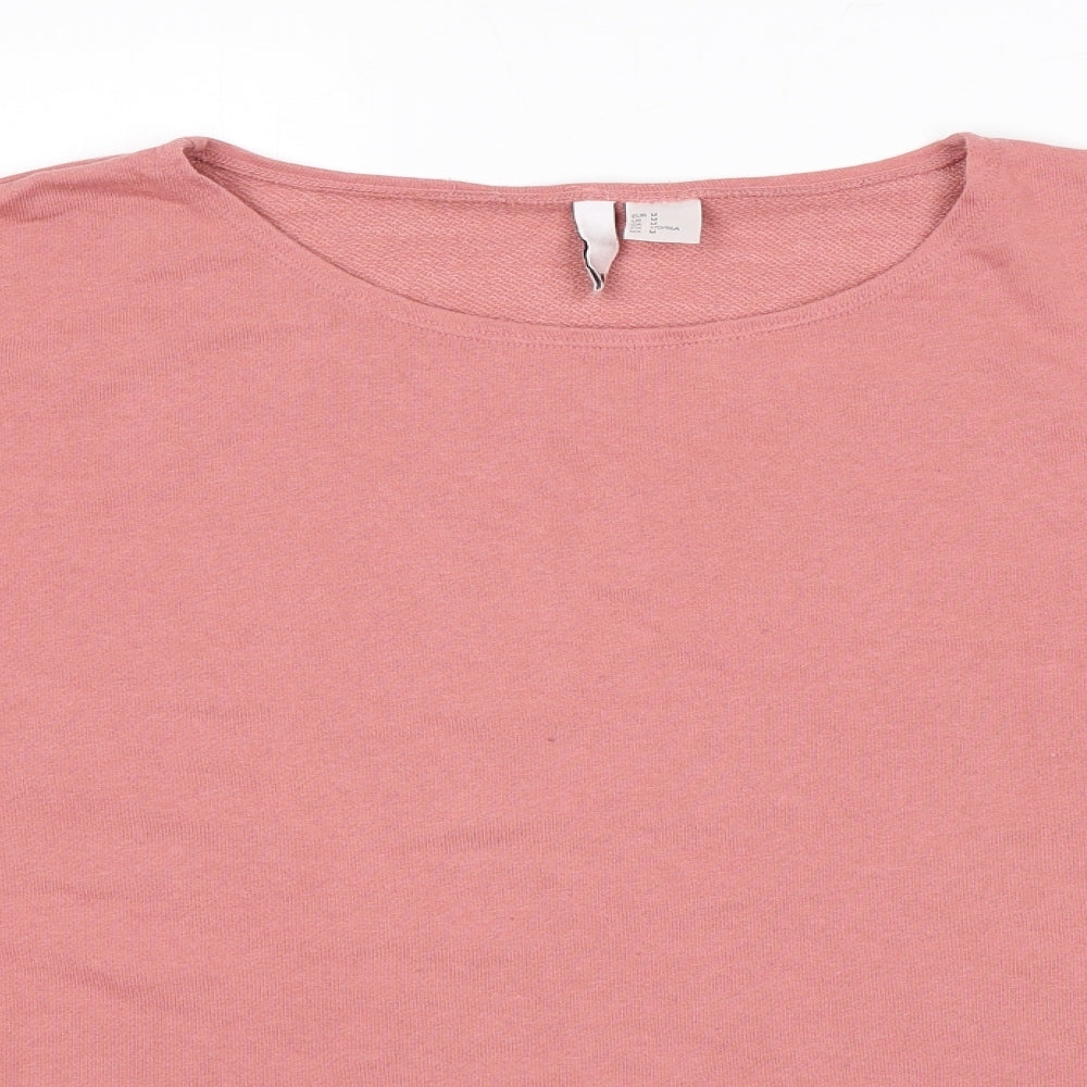H&M Womens Pink Cotton Pullover Sweatshirt Size M Pullover