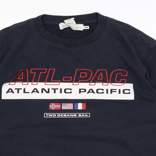 H&M Mens Black Cotton Pullover Sweatshirt Size M - Atlantic Pacific