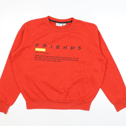 FRIENDS Womens Red Polyester Pullover Sweatshirt Size XS Pullover - Friends TV Series