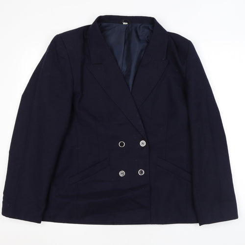 Edinburgh Womens Blue Jacket Blazer Size 14 Button