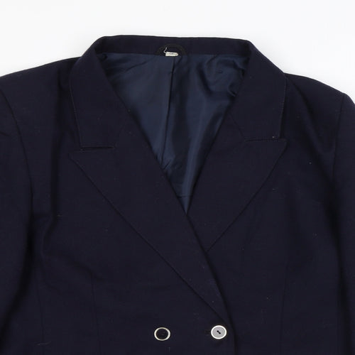 Edinburgh Womens Blue Jacket Blazer Size 14 Button