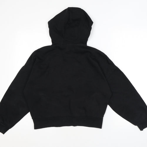 Juicy Couture Girls Black Cotton Pullover Hoodie Size 10-11 Years Pullover - Logo